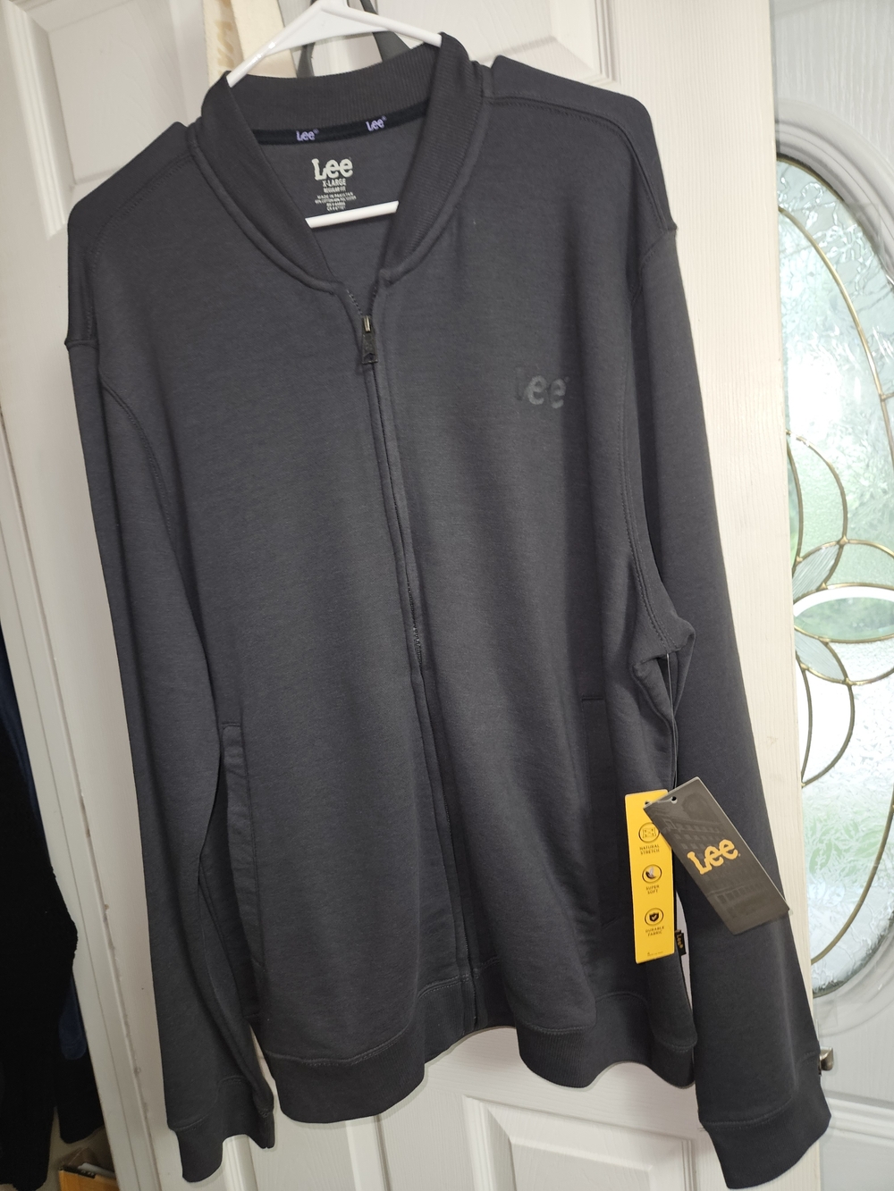 Lee Men's Zip-Up Jacket in Charcoal Gray